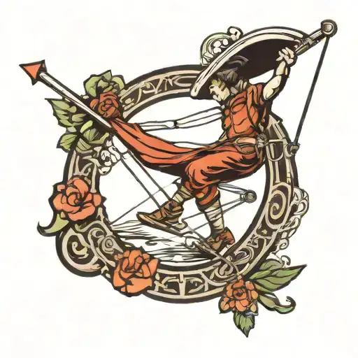 tightrope walker walking symbol tattoo design idea