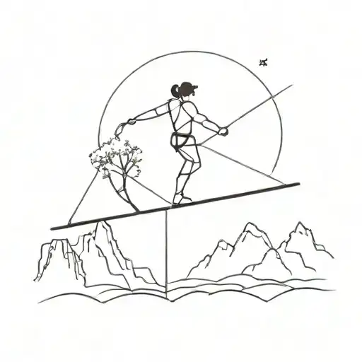 tightrope walker tattoo design idea