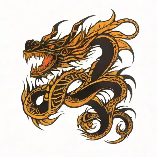 tribal dragon tattoo tattoo design idea