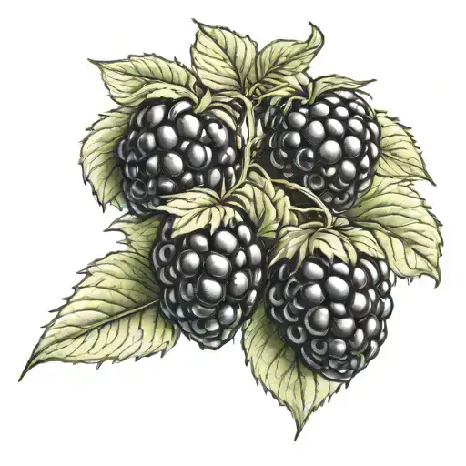 blackberry vines with a diamond  tattoo design idea