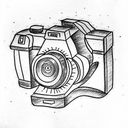 camera tattoo design idea