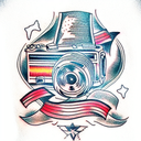 camera tattoo design idea