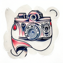 camera tattoo design idea