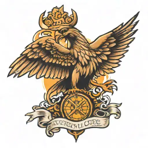 you'll never walk alone and liver bird perched tattoo design idea