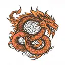 tiny simple dragon outline drawing tattoo tattoo design idea