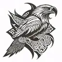 polynesian tattoo of eagle and crow head tattoo design idea