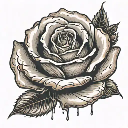 A burning rose from a hurting person tattoo design idea