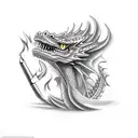 dragon smoking a cigar tattoo design idea