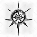 compass and heart tattoo design idea
