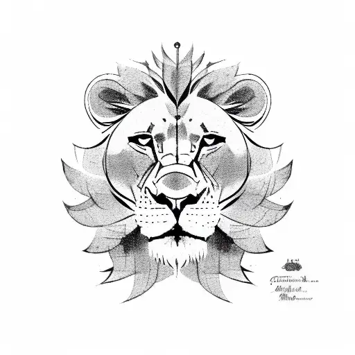 coat of arms with lion, cat, dog,family, strenght and rsilience tattoo design idea