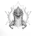 kaiju tattoo design idea