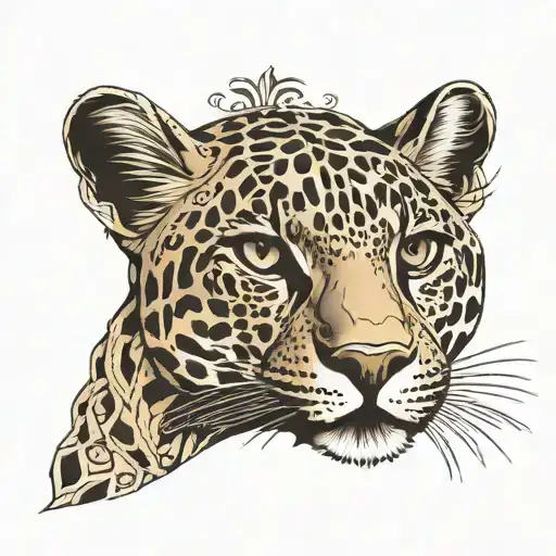 iranian leopard calm tattoo design idea