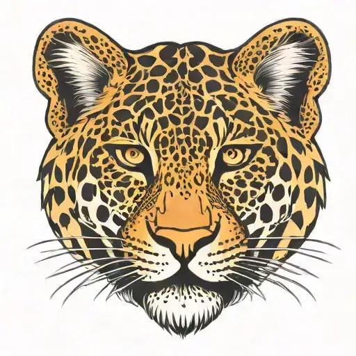 iranian leopard head tattoo design idea