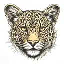 iranian leopard head tattoo design idea