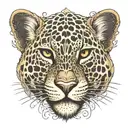 iranian leopard head tattoo design idea