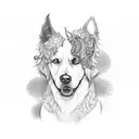 black dog surrendering tattoo design idea