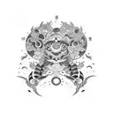  アンドリュー and タニア in vertical tattoo design idea