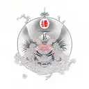  アンドリュー and タニア in vertical tattoo design idea