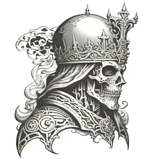 necromancer king tattoo design idea