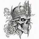 necromancer king tattoo design idea