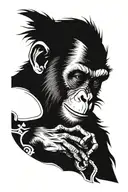 Monkey tattoo design idea