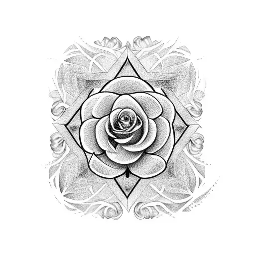 soleil croix rose famille  tattoo design idea
