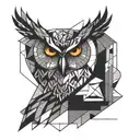 geometric owl for forearm tattoo design idea