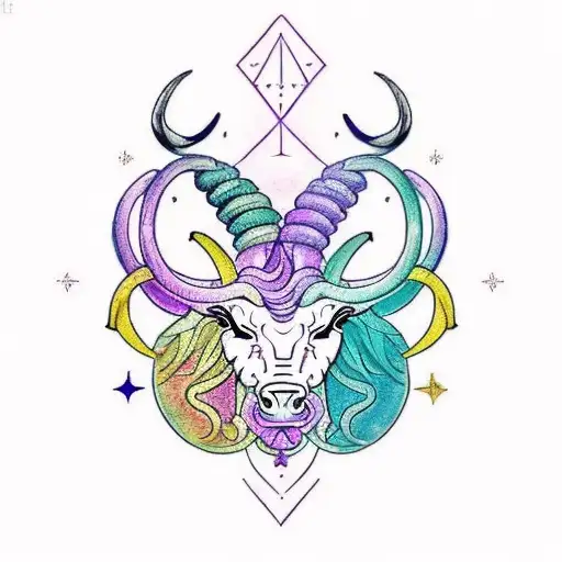 I want a tattoo that combines the zodiac signs Taurus and capricorn tattoo design idea
