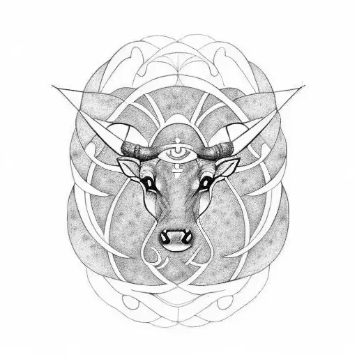 I want a tattoo that combines the zodiac signs Taurus and Capricorn to symbolize unconditional love and family tattoo design idea
