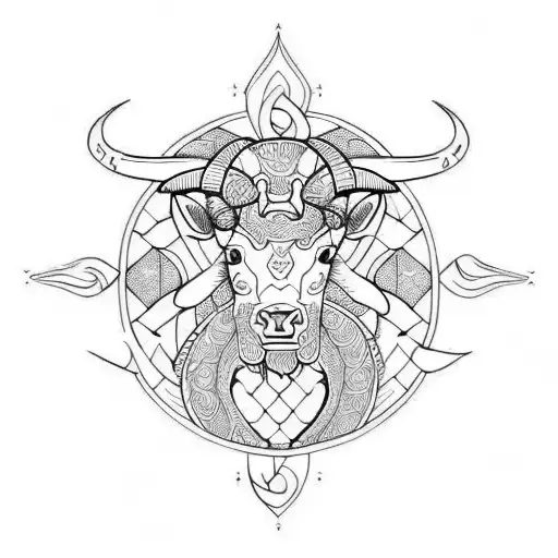 I want a tattoo that combines the zodiac signs Taurus and capricorn tattoo design idea