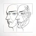double face good and bad tattoo design idea