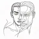 double face good and bad tattoo design idea