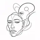 double face good and bad tattoo design idea