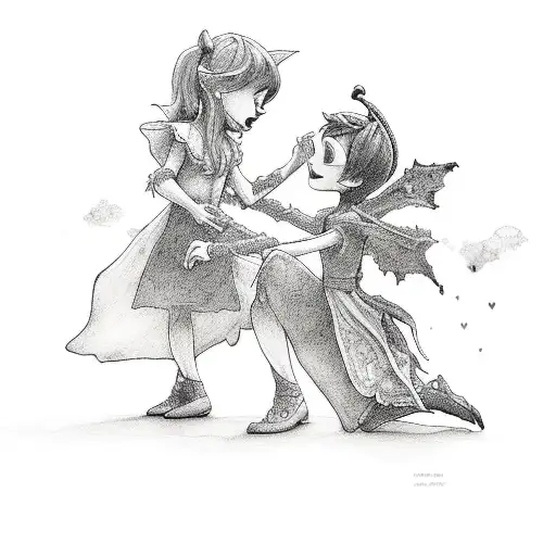 Peter Pan sister love 2009 tattoo design idea