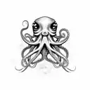 An octopus wrapping its tentacles around an old rusted anchor tattoo design idea