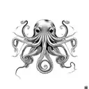 An octopus wrapping its tentacles around an old rusted anchor tattoo design idea