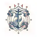 Ottinger, Anchor, Scroll, Cross, Dagger tattoo design idea