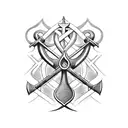 Ottinger, Anchor, Scroll, Cross, Dagger tattoo design idea