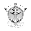 Ottinger, Anchor, Scroll, Cross, Dagger tattoo design idea