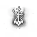 Ottinger, Anchor, Scroll, Cross, Dagger tattoo design idea