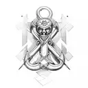 Ottinger, Anchor, Scroll, Cross, Dagger tattoo design idea
