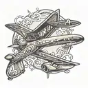 Lava lamp with a glider (sailplane) insde of it tattoo design idea