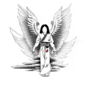 male angel with one wing tattoo design idea