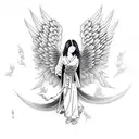 male angel with one wing tattoo design idea
