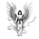 male angel with one wing tattoo design idea
