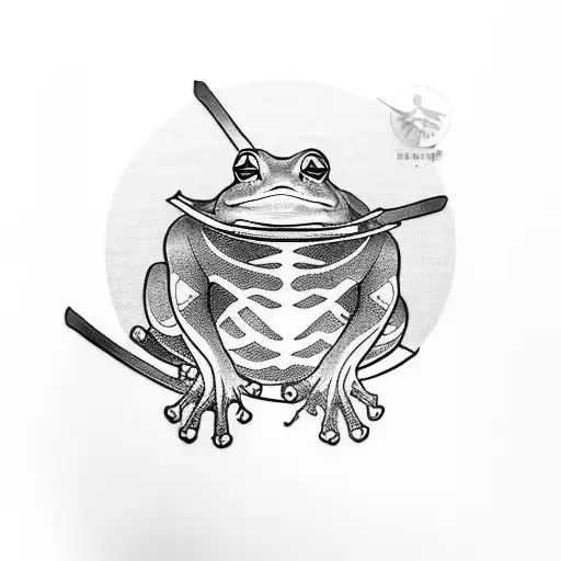 samurai frog tattoo design idea