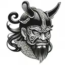 Japanese samurai mask tattoo design idea