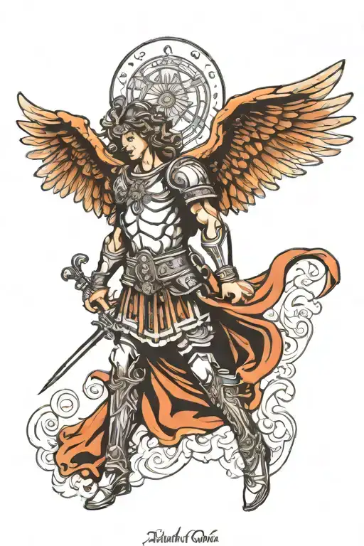 St Michael the Archangel tattoo design idea