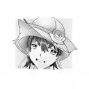 Teacher holding a straw hat in front of a classroom filled with anime characters tattoo design idea