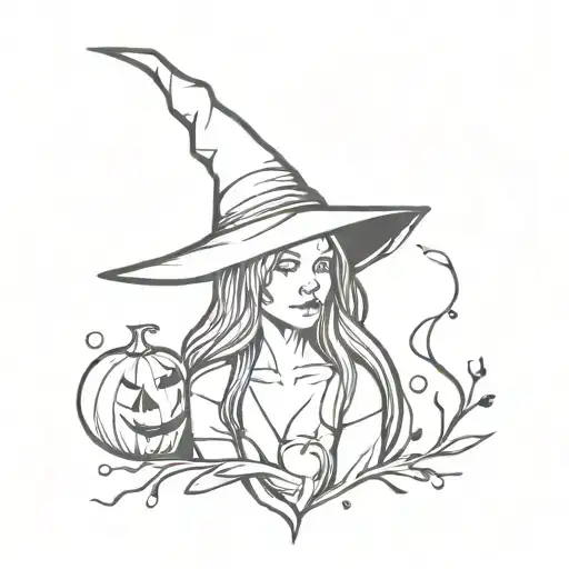 Witch tattoo design idea